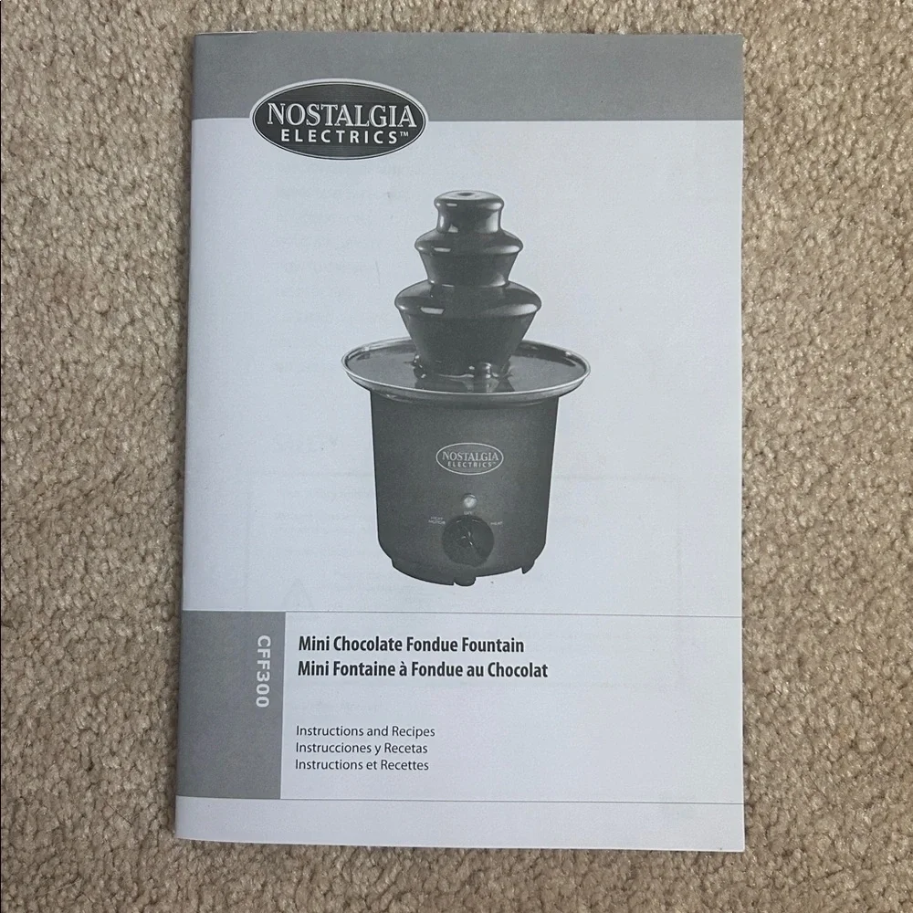 Nostalgia Electric Chocolate Fondue Fountain Machine 2 Tier 8 Oz Capacity new
